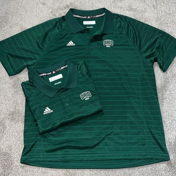 New University of Ohio Bobcats Golf Team Issue Polo Shirt XL Green Adidas NWOT - Picture 1 of 4